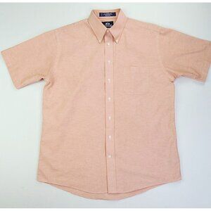 Stafford Wrinkle Free Oxford Size 16.5 Mens Pumpkin Orange Short Sleeve Shirt